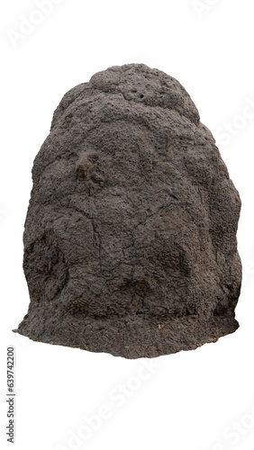 Termite mound or Anthill that builds a nest on a high platform. Isolated white background with clipping path.