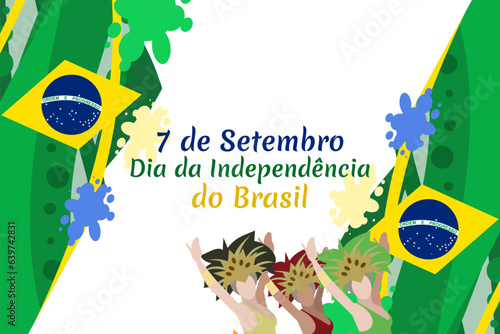 Translate: September 7, Independence Day. Independence of Brazil vector illustration. Suitable for greeting card, poster and banner.