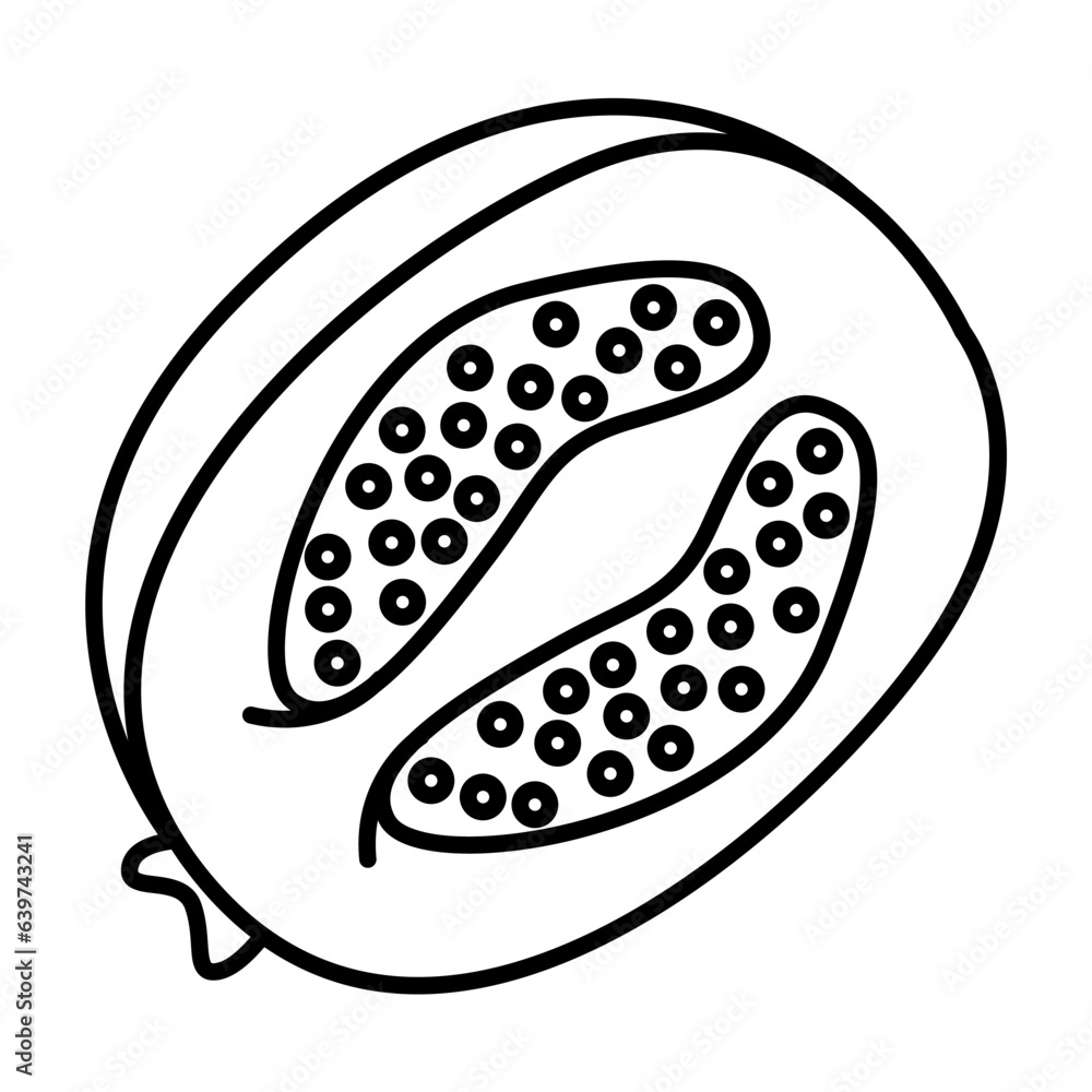 feijoa of tropical fruits outline icon style feijoa of tropical fruits outline icon style