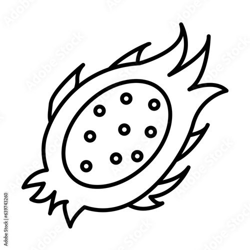 pitahaya of tropical fruits outline icon style