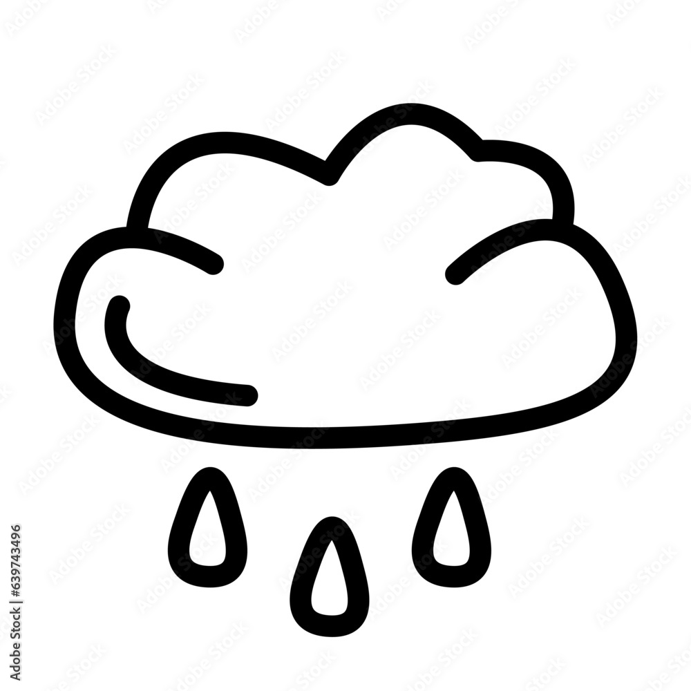 rainy weather of hand drawn nature icon style rainy weather of hand drawn nature icon style