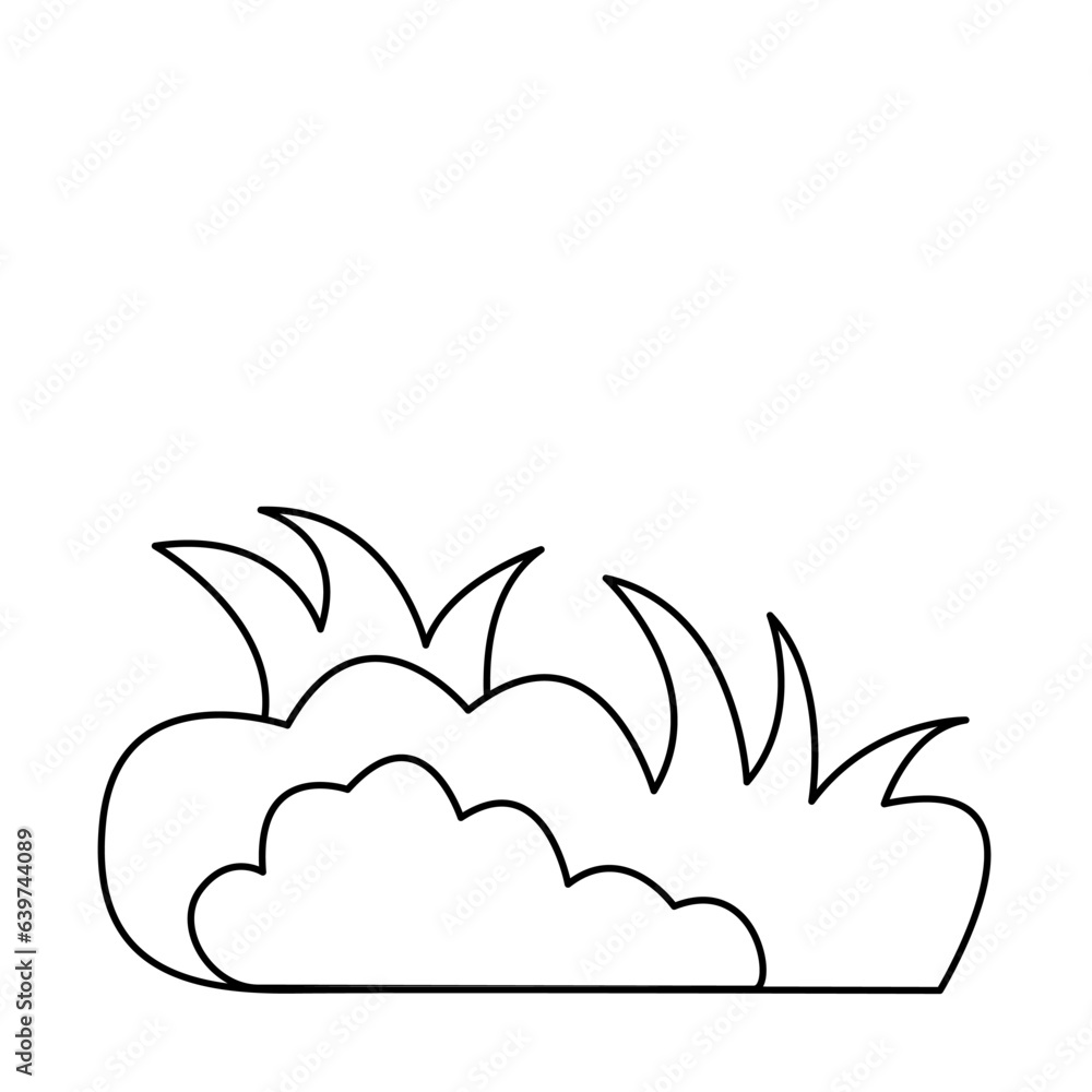 green grass of outline icon style green grass of outline icon style