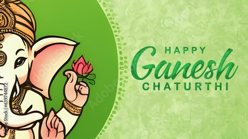 Happy Ganesh Chaturthi Text Animation. Great for Ganesh Chaturthi Celebrations, for banner, social media feed wallpaper stories photo