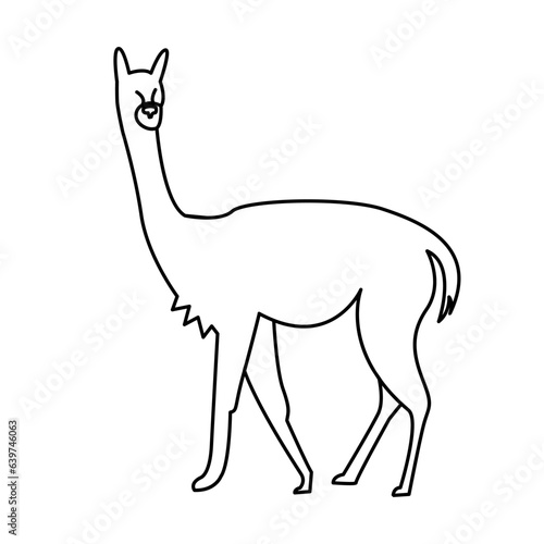 vicuna of wild animal outline icon set