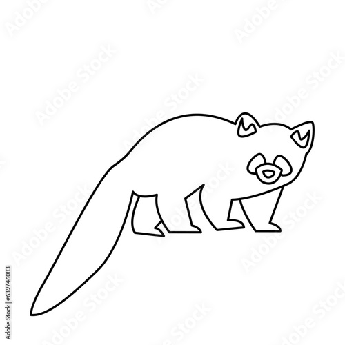 red panda of wild animal outline icon set photo