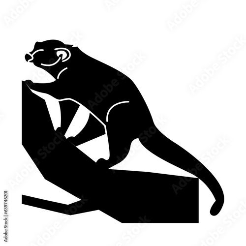binturong of wild animal solid icon set