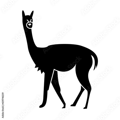 vicuna of wild animal solid icon set