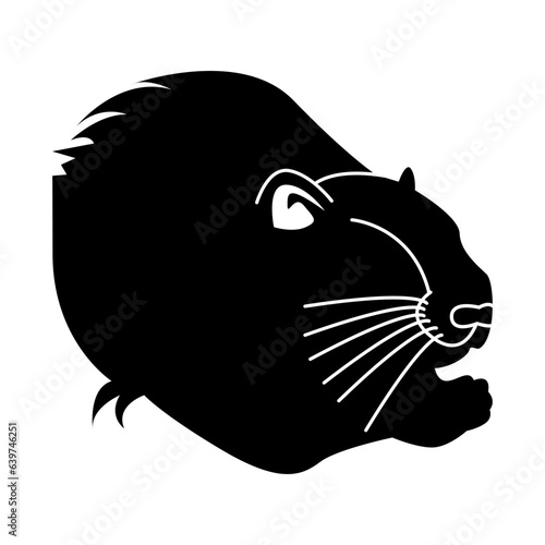 nutria of wild animal solid icon set