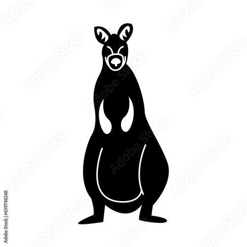 wallaby of wild animal solid icon set