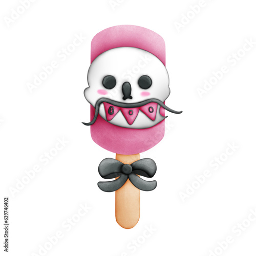 Halloween Cure grost on pink ice cream photo