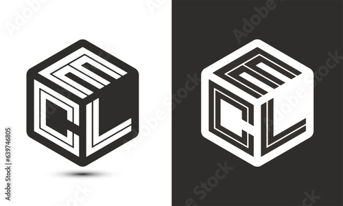 ecl letter logo design with illustrator cube logo, vector logo modern alphabet font overlap style. photo