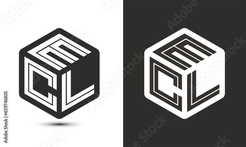 ecl letter logo design with illustrator cube logo, vector logo modern alphabet font overlap style.