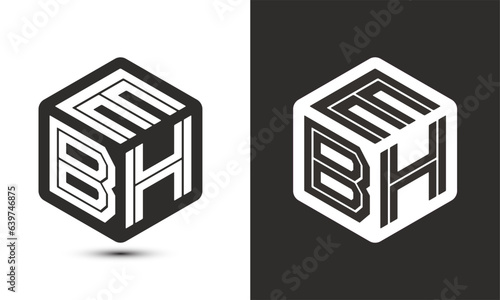 EBH letter logo design with illustrator cube logo, vector logo modern alphabet font overlap style. photo