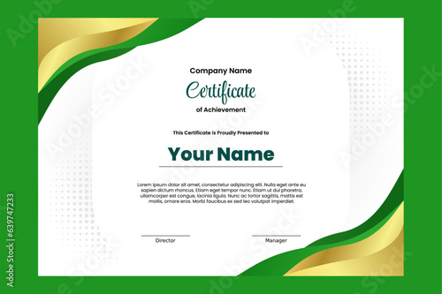 green gold certificate for corporate 