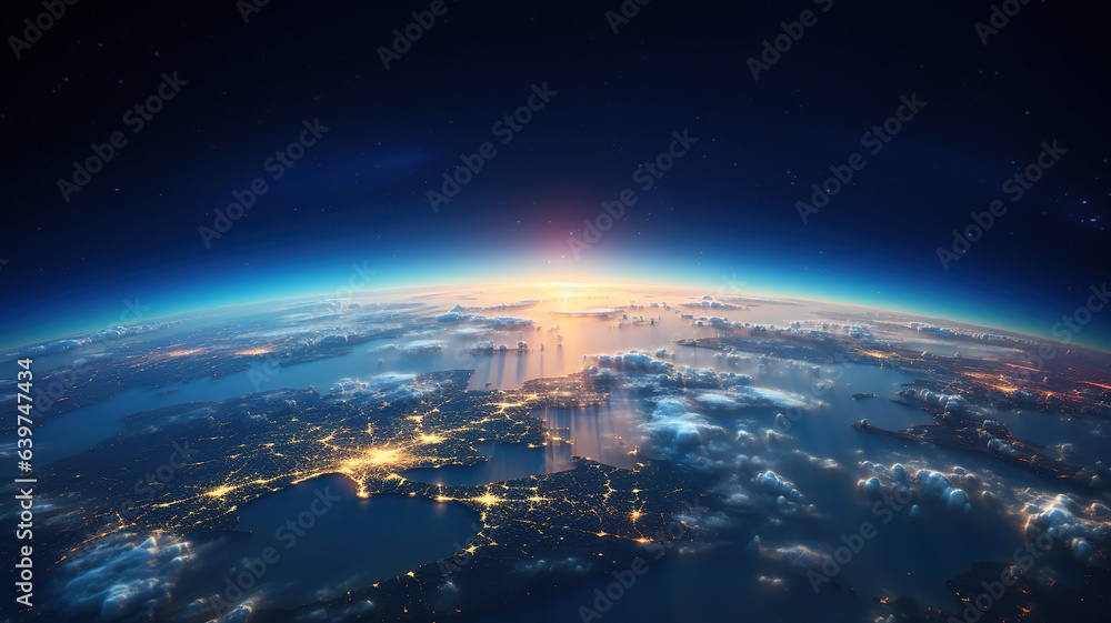Astonishing view of Earth from outer space - obrazy, fototapety, plakaty 