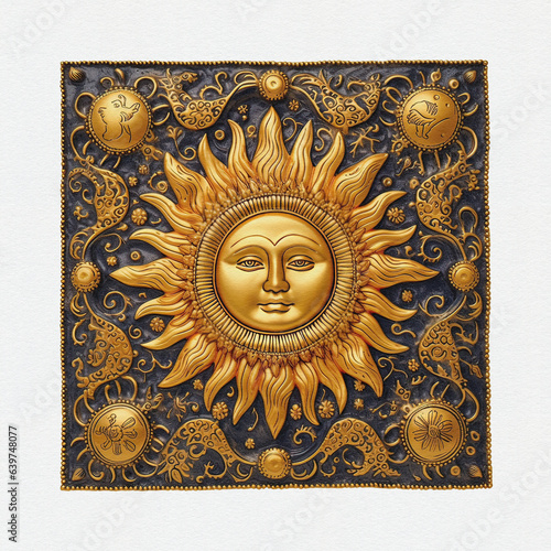 Sun God - Surya, solar deity in Hinduism. Pongal,  Makara Sankaranti - Hindu festival dedicated to the Sun God.  (ID: 639748077)