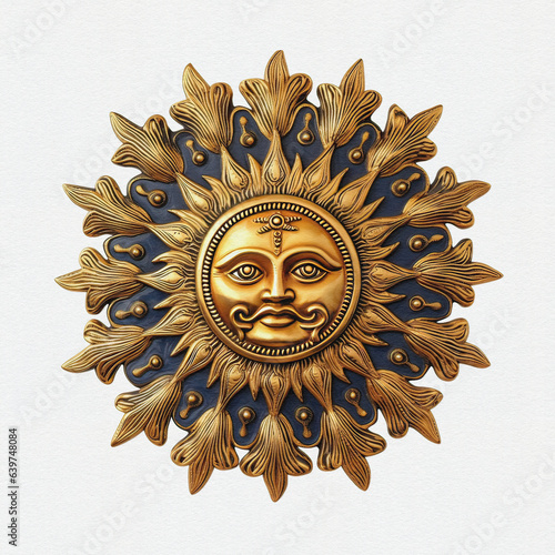 Sun God - Surya, solar deity in Hinduism. Pongal,  Makara Sankaranti - Hindu festival dedicated to the Sun God.  (ID: 639748084)