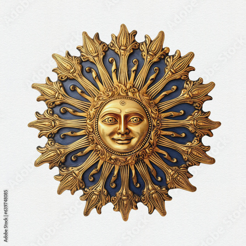 Sun God - Surya, solar deity in Hinduism. Pongal,  Makara Sankaranti - Hindu festival dedicated to the Sun God.  (ID: 639748085)