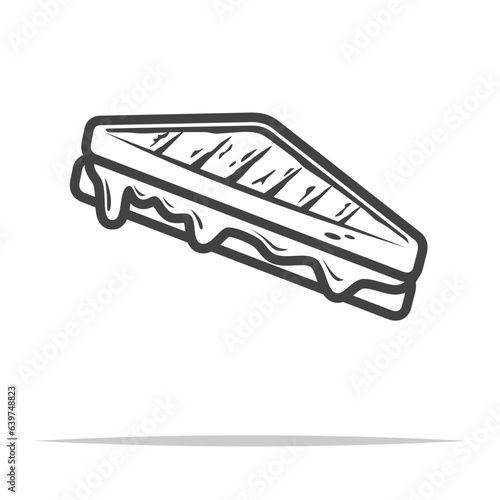 Cheese sandwich icon transparent vector isolated