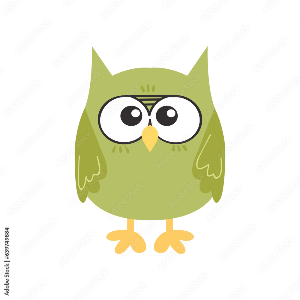 Cute Cartoon Owl Illustration Isolated In White Background Cute Cartoon Owl Illustration Isolated In White Background