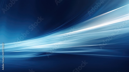 Illustration of speed motion in blue highway road tunnel, fast moving toward the light, colorful technology background.