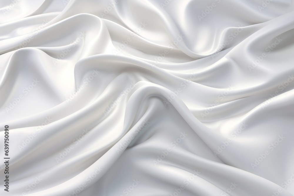 White satin, linen textiles, jeans fabric curves wave lines background texture for web design , banner , business concept. Generative AI