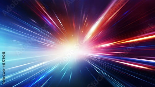 Technology with motion light trail for business, science, technology or entertainment theme, Generative AI