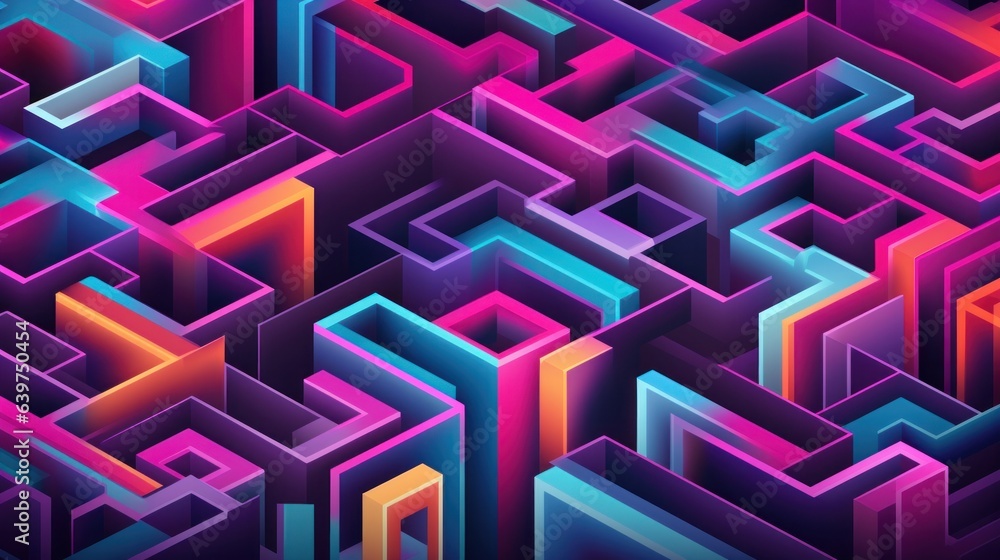 Abstract futuristic background, digital technology electronic maze background, Generative AI Abstract futuristic background, digital technology electronic maze background, Generative AI