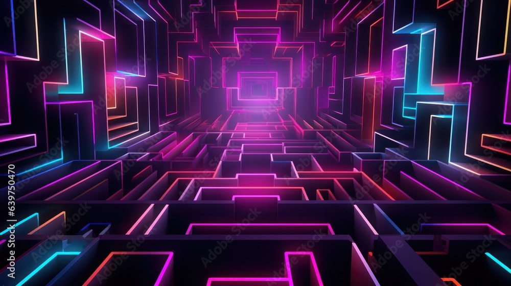 Abstract futuristic background, digital technology electronic maze background, Generative AI Abstract futuristic background, digital technology electronic maze background, Generative AI