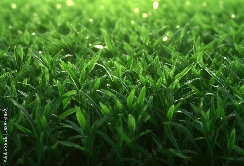 Closeup of grenn grass field background texture for web banner, design template, Generative AI Closeup of grenn grass field background texture for web banner, design template, Generative AI
