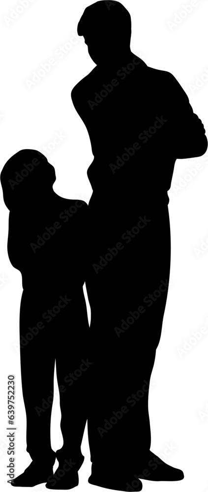 Father and Son Silhouette Illustration Vector Father and Son Silhouette Illustration Vector