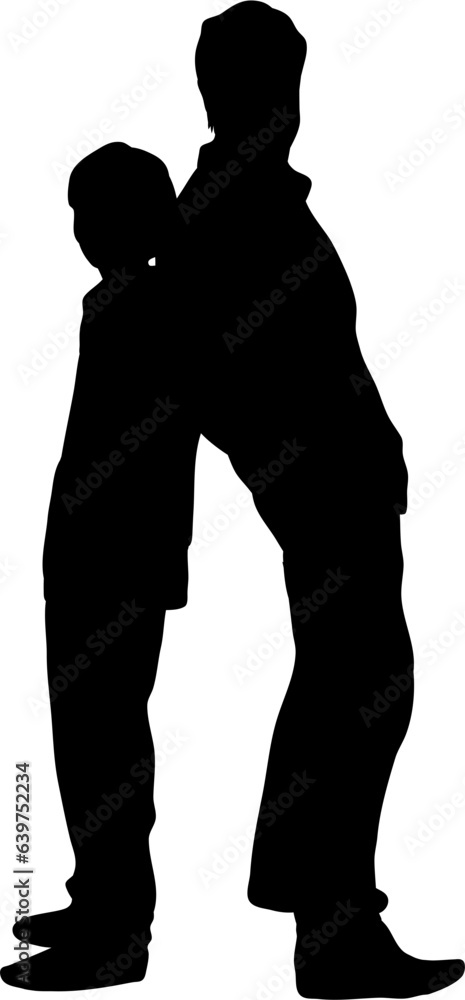 Father and Son Silhouette Illustration Vector Father and Son Silhouette Illustration Vector