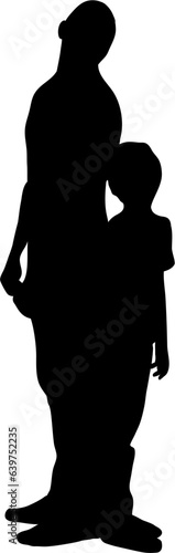 Father and Son Silhouette Illustration Vector