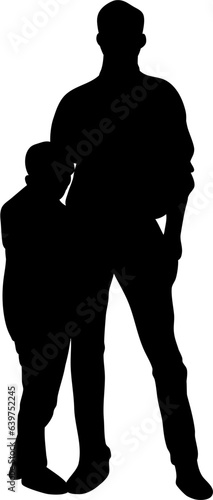 Father and Son Silhouette Illustration Vector