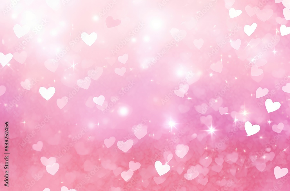Background of Valentine's day concept. Valentines day card with pink hearts wallpaper. Generative AI