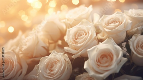 Illustration of closeup multiple rose background