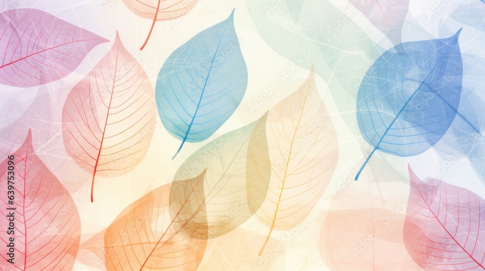 Obraz premium Macro of vein leaves transparent background texture, Generative AI