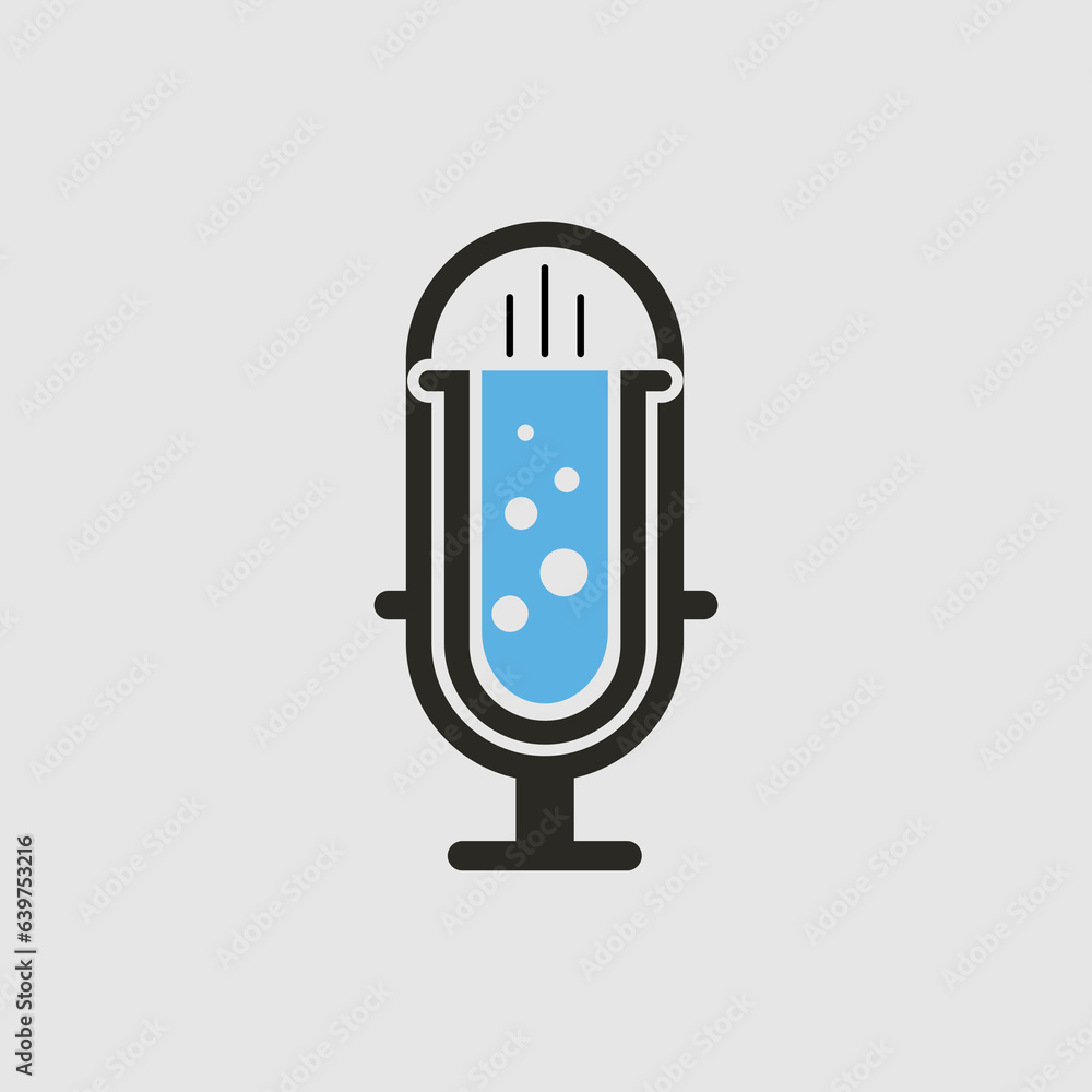 Podcast and microphone logo vector Podcast and microphone logo vector