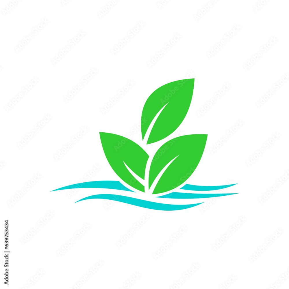 simple vector water and leaf logo simple vector water and leaf logo