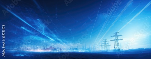 Illustration of high voltage tower background