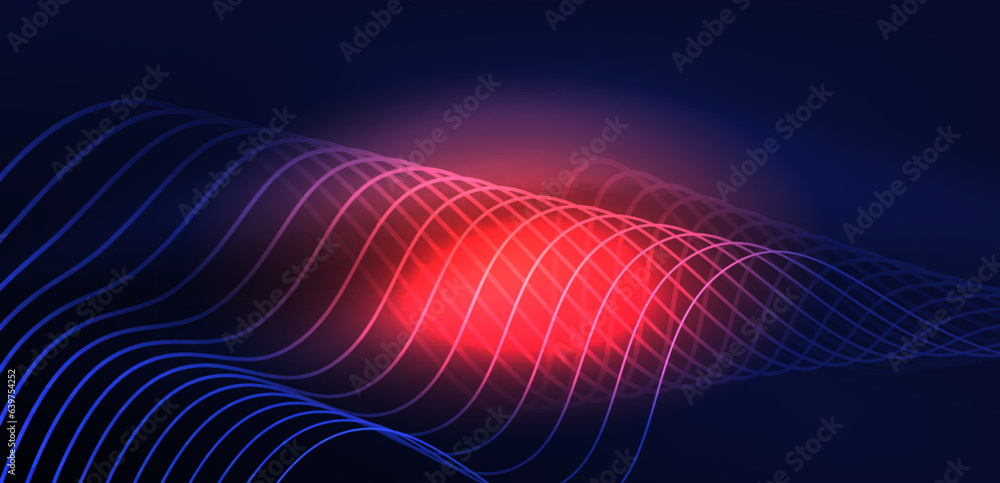 Abstract background neon wave. Hi-tech design for wallpaper, banner, background, landing page, wall art, invitation, prints, posters Abstract background neon wave. Hi-tech design for wallpaper, banner, background, landing page, wall art, invitation, prints, posters