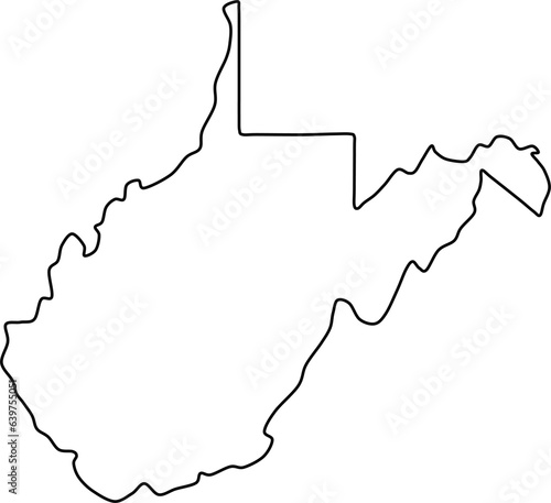 west virginia map, west virginia vector, west virginia outline, west virginia