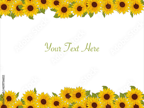 vector frame with sunflowers
