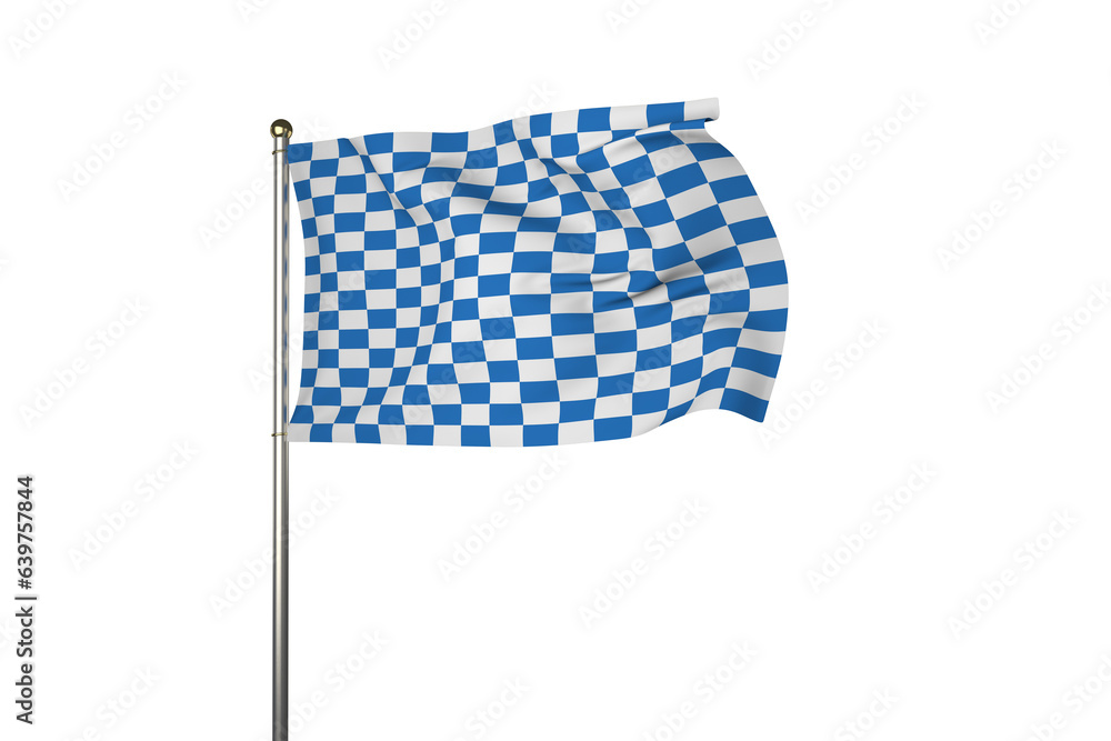 Obraz premium Digital png illustration of white and blue chckered flag on transparent background