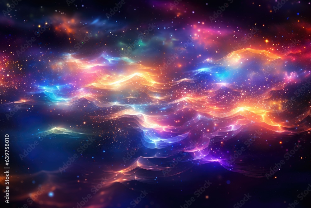 Fototapeta premium Orbit of Universe colourful abstract background. Generative AI