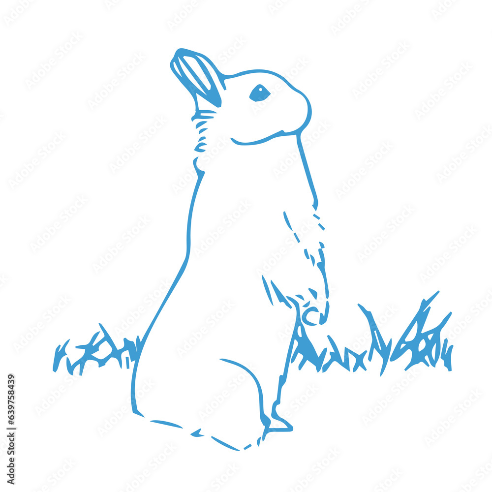 Obraz premium Digital png illustration of blue rabbit on transparent background