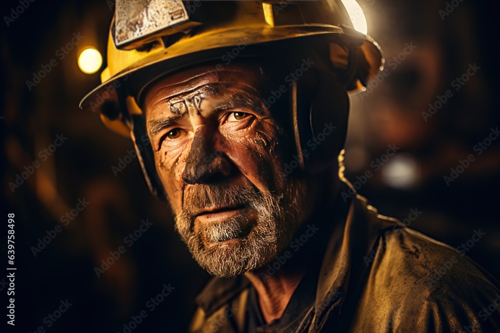 hardworking miner deep within the earth, wearing a helmet and sturdy gear, using powerful tools to extract precious minerals,Generated with AI hardworking miner deep within the earth, wearing a helmet and sturdy gear, using powerful tools to extract precious minerals,Generated with AI
