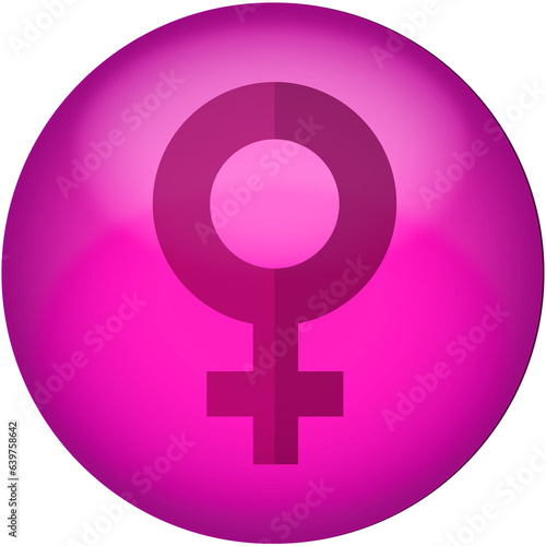 Digital png illustration of circle with female symbol on transparent background