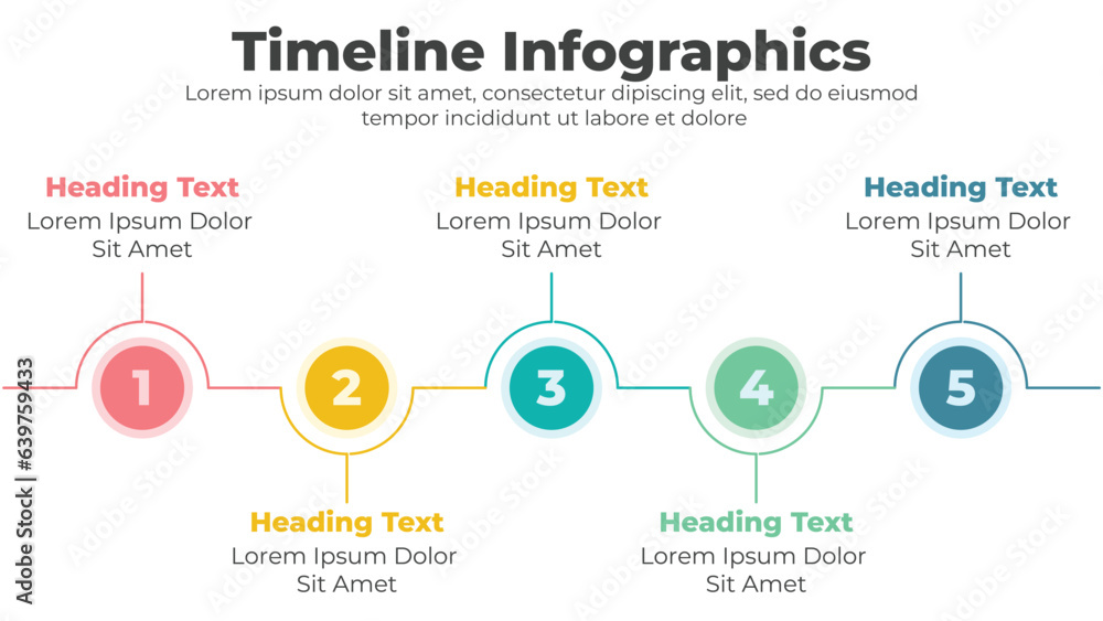 Circular timeline steps infographics template design Circular timeline steps infographics template design