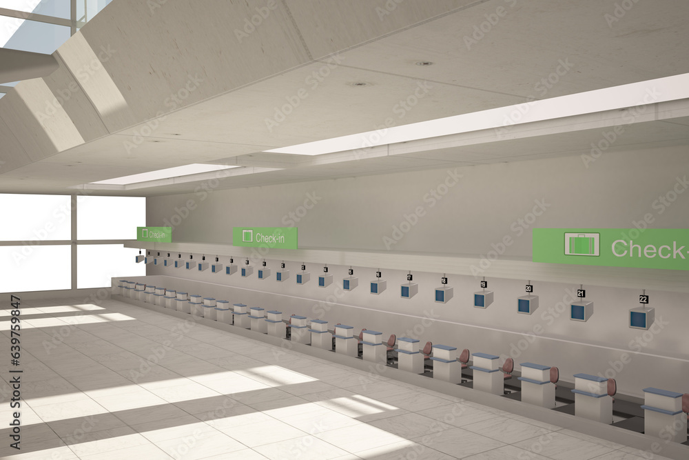 Obraz premium Digital png photo of empty airport on transparent background